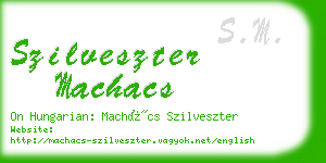 szilveszter machacs business card